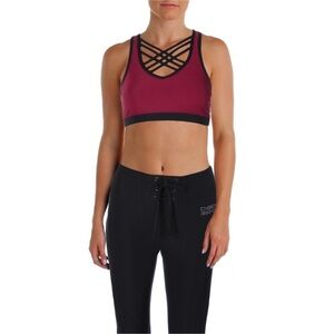 Bebe Strappy Burgundy Sports Bra